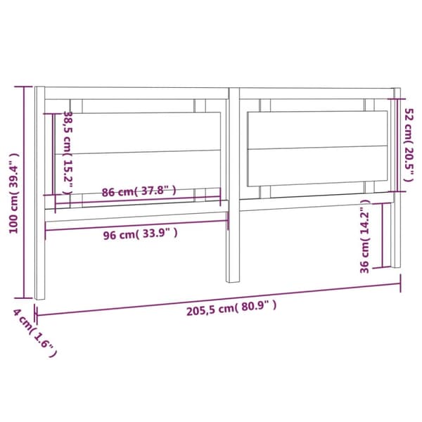 Sänggavlar - Living Sänggavel vit 205,5x4x100 cm massiv furu