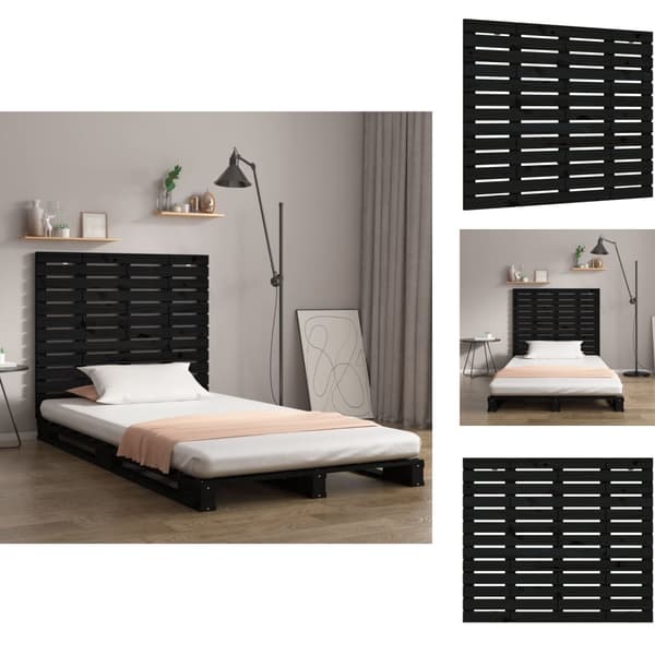 Hovedgærder og fodgærder - Living sengegavl 146x3x91,5 cm massivt fyrretræ sort