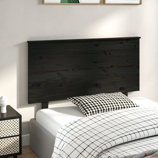Hovedgærder og fodgærder - Living sengegærde 124x6x82,5 cm massivt fyrretræ sort