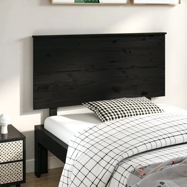 Hovedgærder og fodgærder - Living sengegærde 124x6x82,5 cm massivt fyrretræ sort