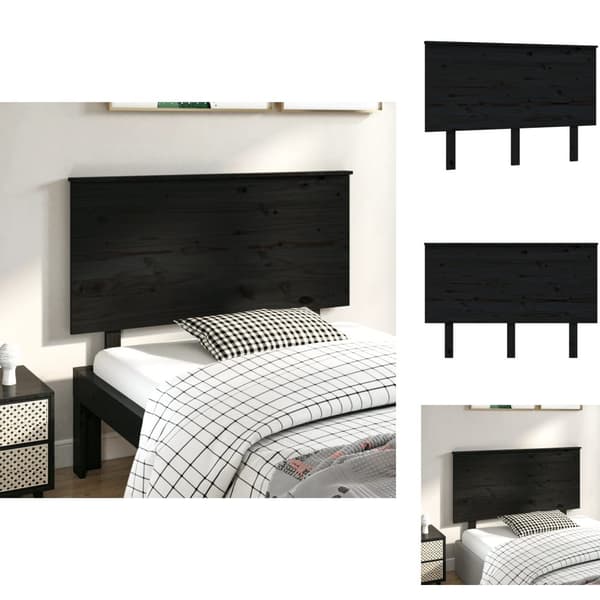 Hovedgærder og fodgærder - Living sengegærde 124x6x82,5 cm massivt fyrretræ sort