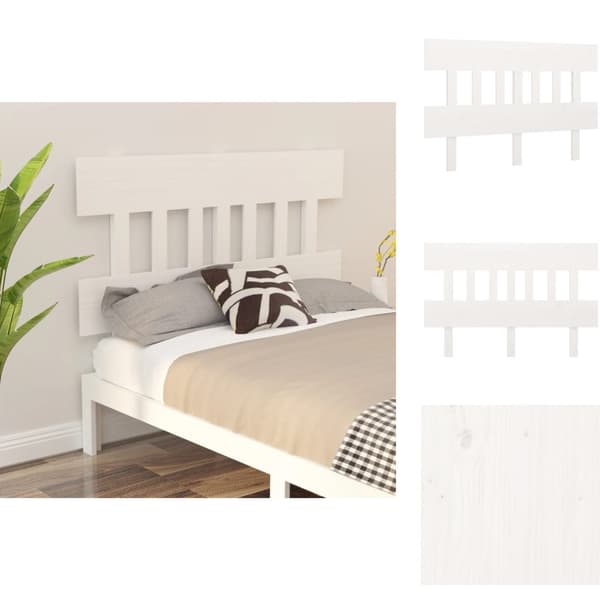 Hovedgærder og fodgærder - Living sengegærde 123,5x3x81 cm massivt fyrretræ hvid