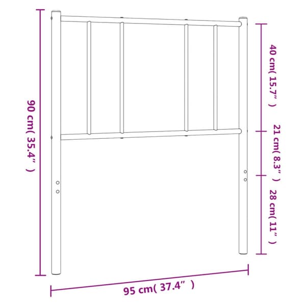 Hovedgærder og fodgærder - Living sengegavl 90 cm metal sort