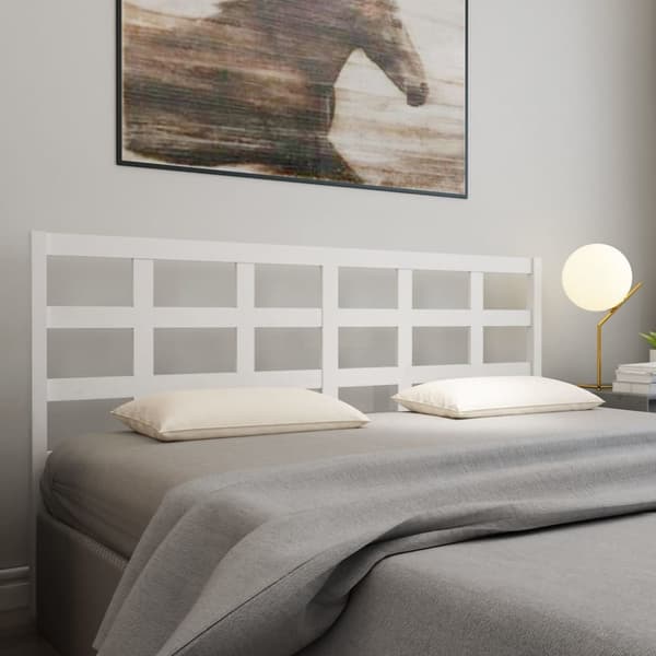 Sängynpäädyt - Living Sängynpääty valkoinen 205,5x4x100 cm täysi mänty