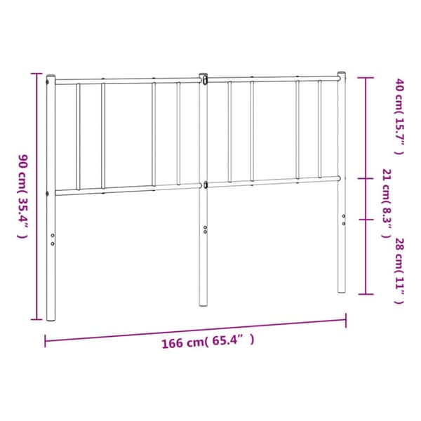 Hovedgærder og fodgærder - Living sengegavl 160 cm metal sort