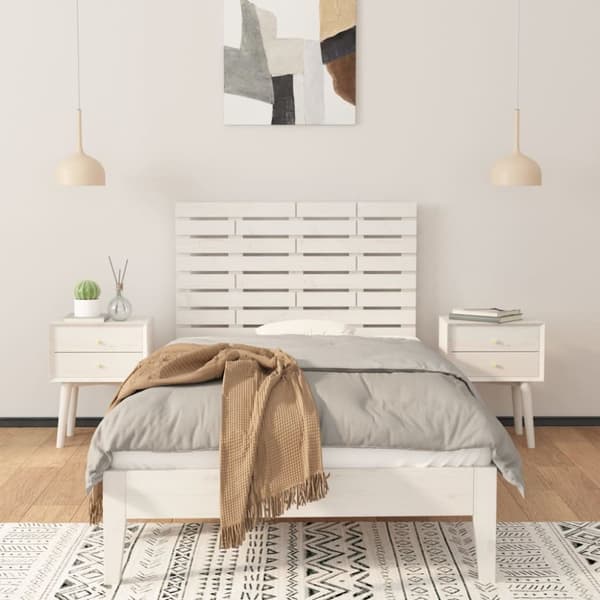 Hovedgærder og fodgærder - Living sengegavl 96x3x63 cm massivt fyrretræ hvid