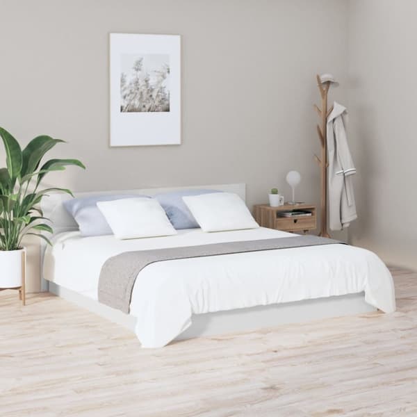 Hovedgærder og fodgærder - Living sengegærde 200x1,5x80 cm konstrueret træ hvid højglans