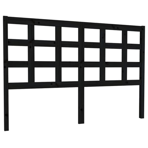 Sängynpäädyt - Living Sängynpääty musta 145,5x4x100 cm täysi mänty