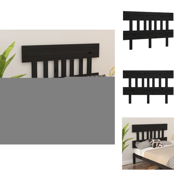 Hovedgærder og fodgærder - Living sengegærde 123,5x3x81 cm massivt fyrretræ sort