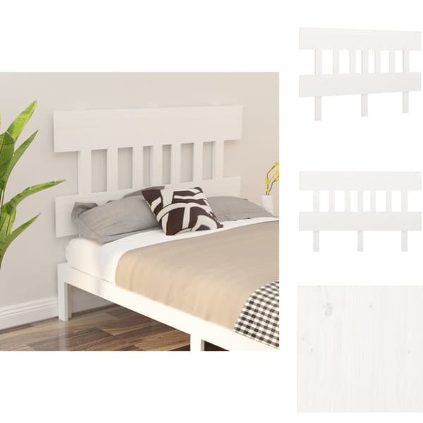 Sängynpäädyt - Living Sängynpääty valkoinen 143,5x3x81 cm täysi mänty
