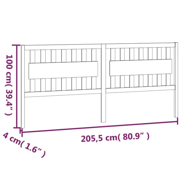 Hovedgærder og fodgærder - Living sengegærde 205,5x4x100 cm massivt fyrretræ