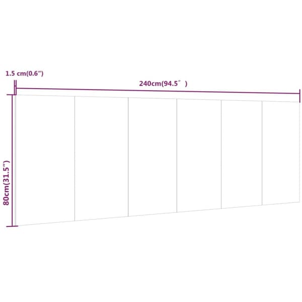 Sänggavlar - Living Vägghängd sänggavel betonggrå 240x1,5x80 cm konstruerat trä
