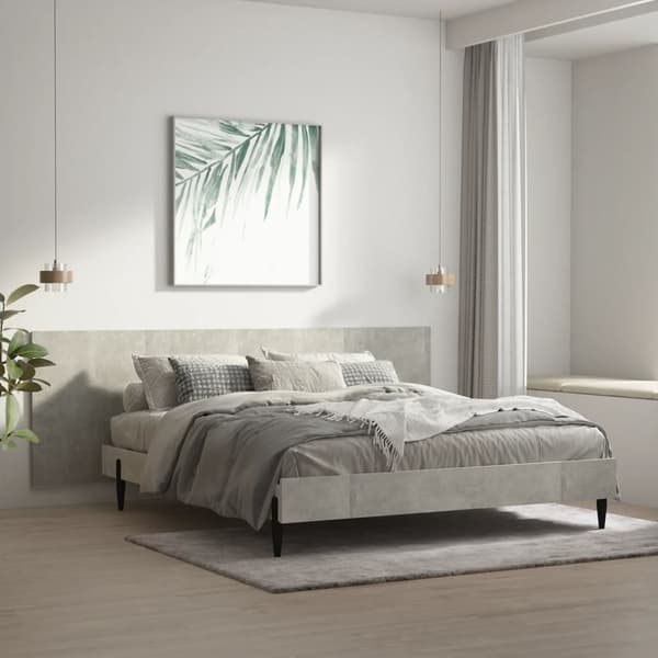Sänggavlar - Living Vägghängd sänggavel betonggrå 240x1,5x80 cm konstruerat trä