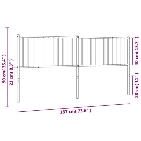 Hovedgærder og fodgærder - Living sengegavl 180 cm metal hvid