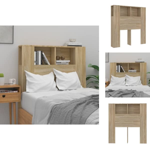 Hovedgærder og fodgærder - Living sengegavl med opbevaring 100x18,5x104,5 cm sonoma-eg