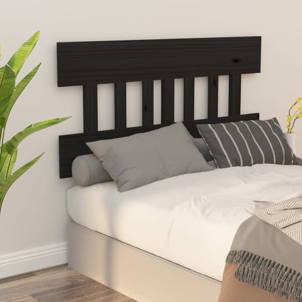 Hovedgærder og fodgærder - Living sengegærde 163,5x3x81 cm massivt fyrretræ sort