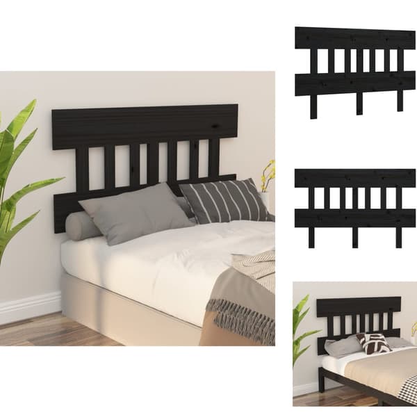 Hovedgærder og fodgærder - Living sengegærde 163,5x3x81 cm massivt fyrretræ sort