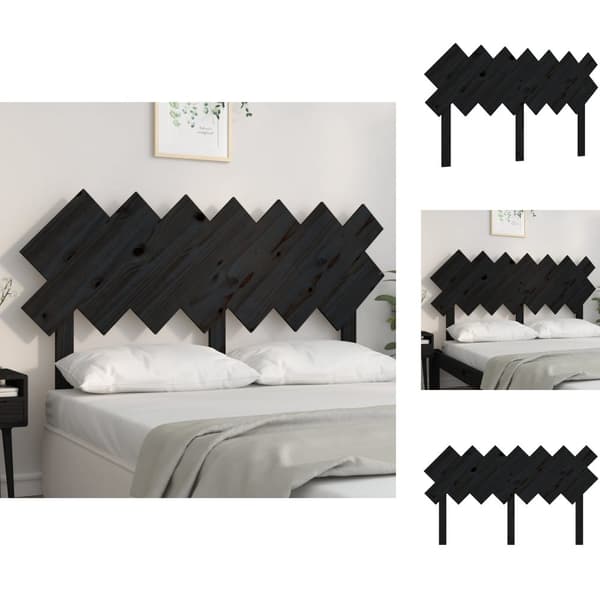 Sängynpäädyt - Living Sängynpääty musta 141x3x80,5 cm täysi mänty