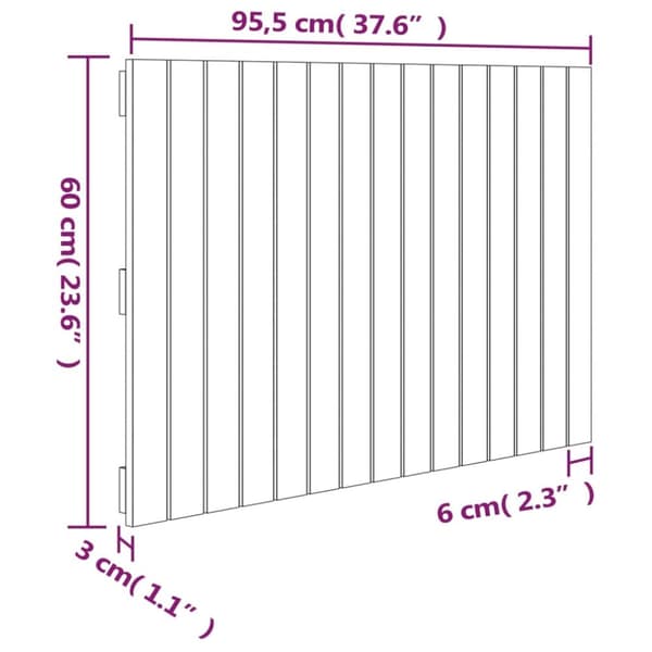 Hovedgærder og fodgærder - Living sengegavl 95,5x3x60 cm massivt fyrretræ sort