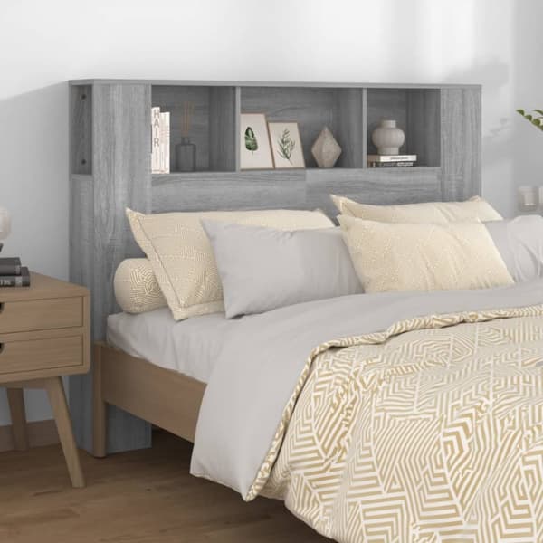 Hovedgærder og fodgærder - Living sengegavl med opbevaring 140x18,5x104,5 cm grå sonoma-eg