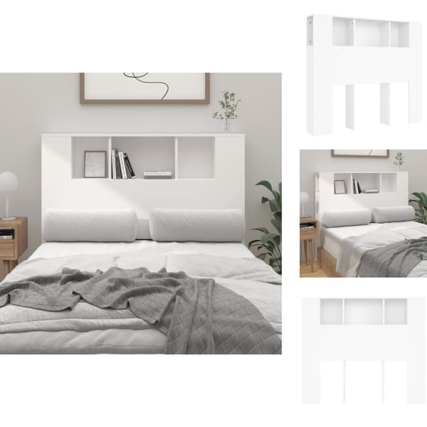 Hovedgærder og fodgærder - Living sengegavl med opbevaring 120x18,5x102,5 cm hvid