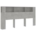 Miniatyrbillede 3 af 9: Hovedgærder og fodgærder - Living sengegavl med opbevaring 200x18,5x104,5 cm betongrå