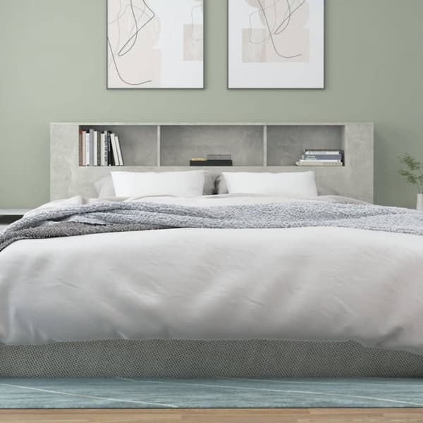 Hovedgærder og fodgærder - Living sengegavl med opbevaring 200x18,5x104,5 cm betongrå