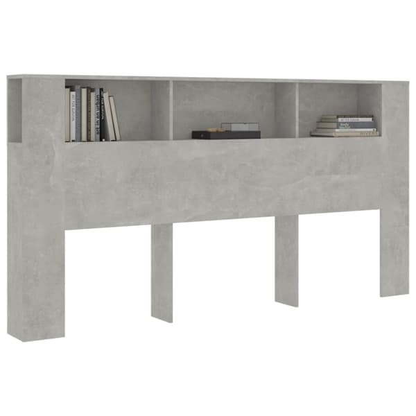 Hovedgærder og fodgærder - Living sengegavl med opbevaring 200x18,5x104,5 cm betongrå