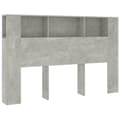 Miniatyrbillede 3 af 8: Hovedgærder og fodgærder - Living sengegavl med opbevaring 160x18,5x104,5 cm betongrå