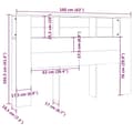 Miniatyrbillede 7 af 8: Hovedgærder og fodgærder - Living sengegavl med opbevaring 160x18,5x104,5 cm betongrå