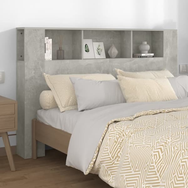 Hovedgærder og fodgærder - Living sengegavl med opbevaring 160x18,5x104,5 cm betongrå