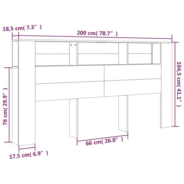 Sänggavlar - Living Sänggavel med förvaring vit 200x18,5x104,5 cm