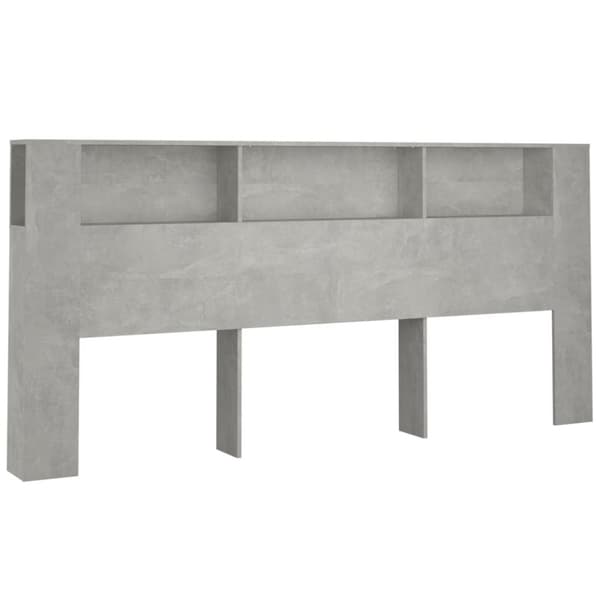 Hovedgærder og fodgærder - Living sengegavl med opbevaring 220x18,5x104,5 cm betongrå