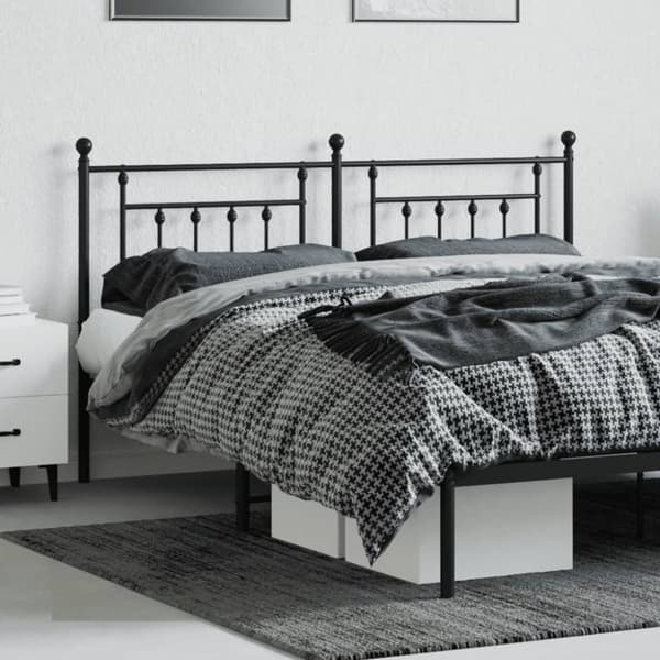 Sängynpäädyt - Living Metallinen sängynpääty musta 180 cm