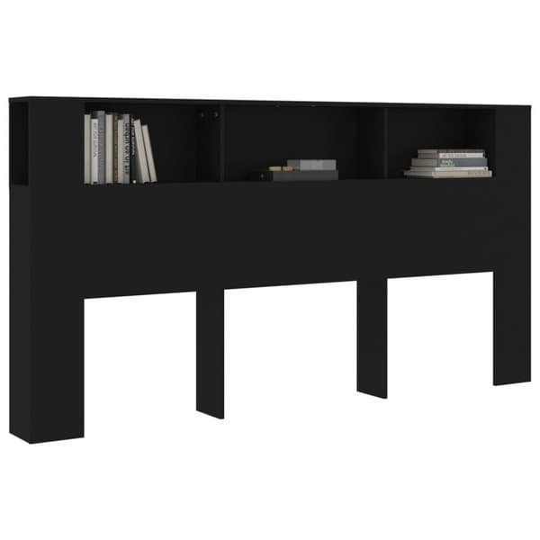 Hovedgærder og fodgærder - Living sengegavl med opbevaring 200x18,5x104,5 cm sort