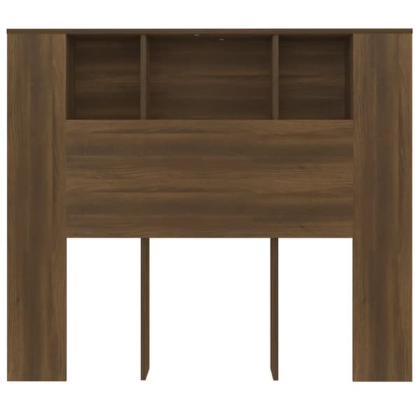 Hovedgærder og fodgærder - Living sengegavl med opbevaring 120x18,5x102,5 cm brun egetræsfarve