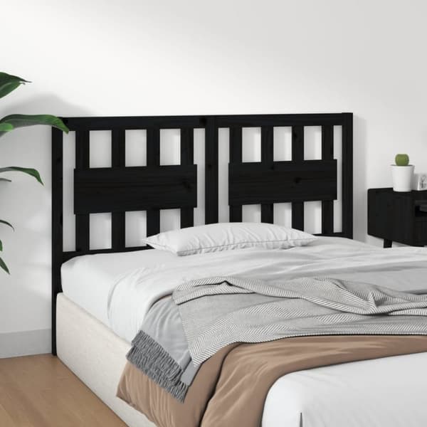Hovedgærder og fodgærder - Living sengegærde 145,5x4x100 cm massivt fyrretræ sort