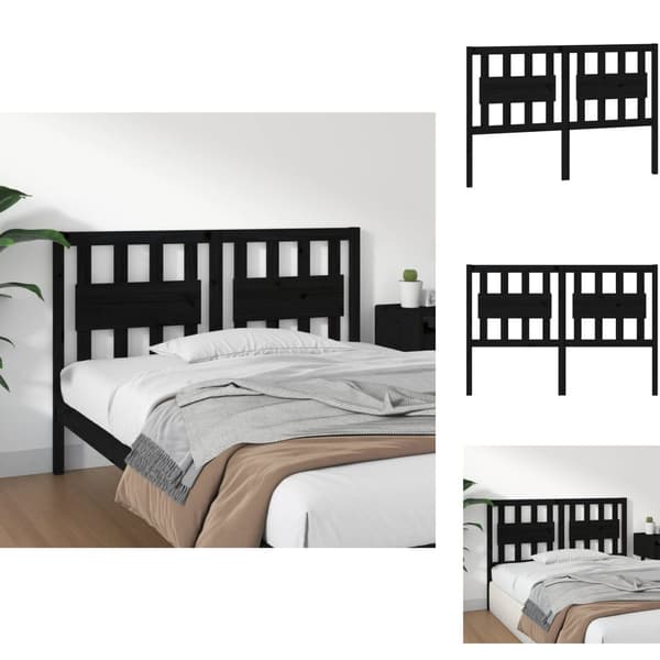 Hovedgærder og fodgærder - Living sengegærde 145,5x4x100 cm massivt fyrretræ sort