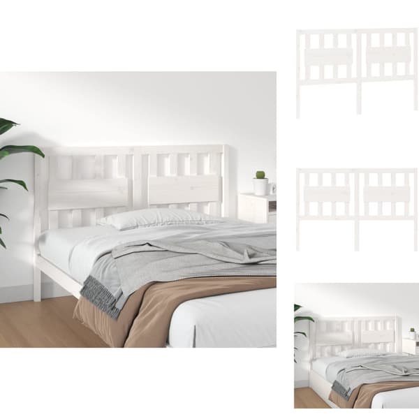 Sängynpäädyt - Living Sängynpääty valkoinen 125,5x4x100 cm täysi mänty