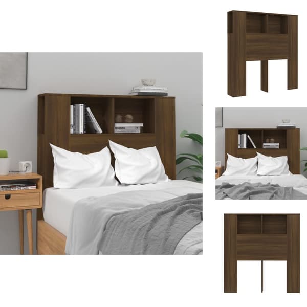 Hovedgærder og fodgærder - Living sengegavl med opbevaring 100x18,5x104,5 cm brun egetræ