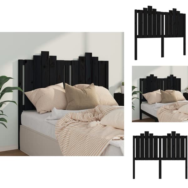 Hovedgærder og fodgærder - Living sengegærde 126x4x110 cm massivt fyrretræ sort