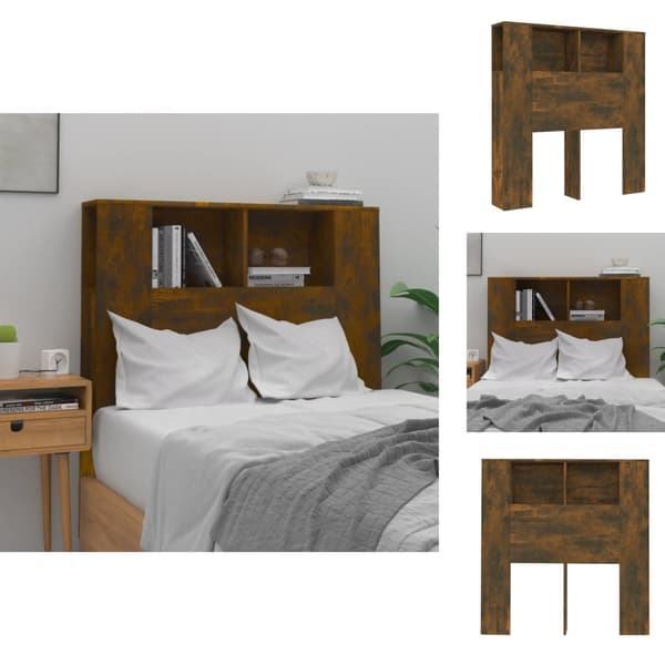 Hovedgærder og fodgærder - Living sengegavl med opbevaring 100x18,5x104,5 cm røget egetræsfarve