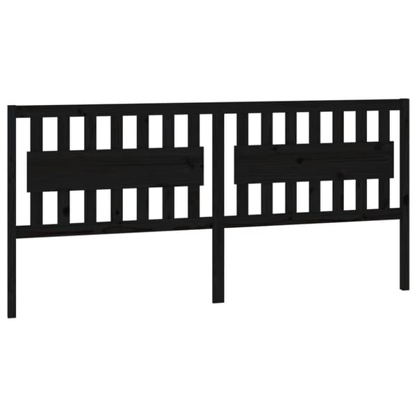 Sängynpäädyt - Living Sängynpääty musta 205,5x4x100 cm täysi mänty