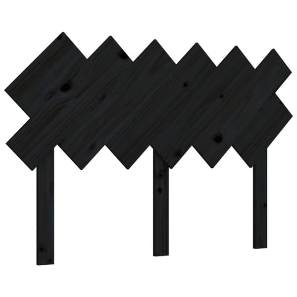 Sängynpäädyt - Living Sängynpääty musta 122,5x3x80,5 cm täysi mänty