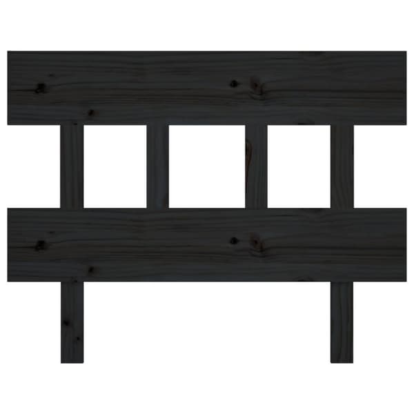 Sängynpäädyt - Living Sängynpääty musta 93,5x3x81 cm täysi mänty