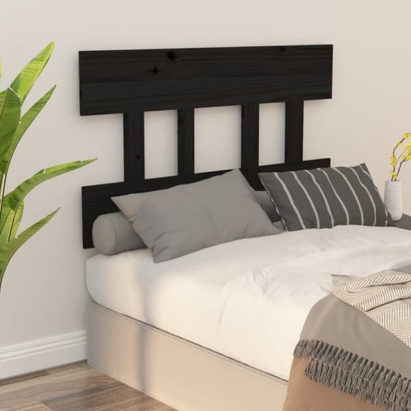 Sängynpäädyt - Living Sängynpääty musta 93,5x3x81 cm täysi mänty