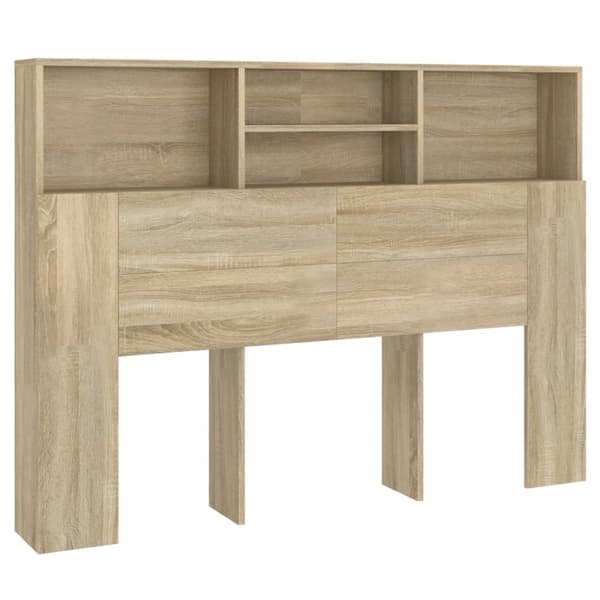 Hovedgærder og fodgærder - Living sengegavl med opbevaring 140x19x103,5 cm sonoma-eg