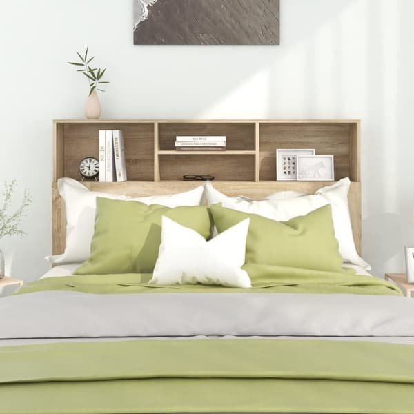 Hovedgærder og fodgærder - Living sengegavl med opbevaring 140x19x103,5 cm sonoma-eg