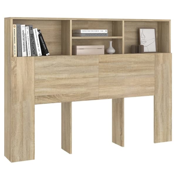 Hovedgærder og fodgærder - Living sengegavl med opbevaring 140x19x103,5 cm sonoma-eg