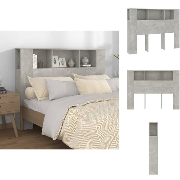 Sängynpäädyt - Living Sängynpääty säilytystilalla betoninharmaa 140x18,5x104,5 cm